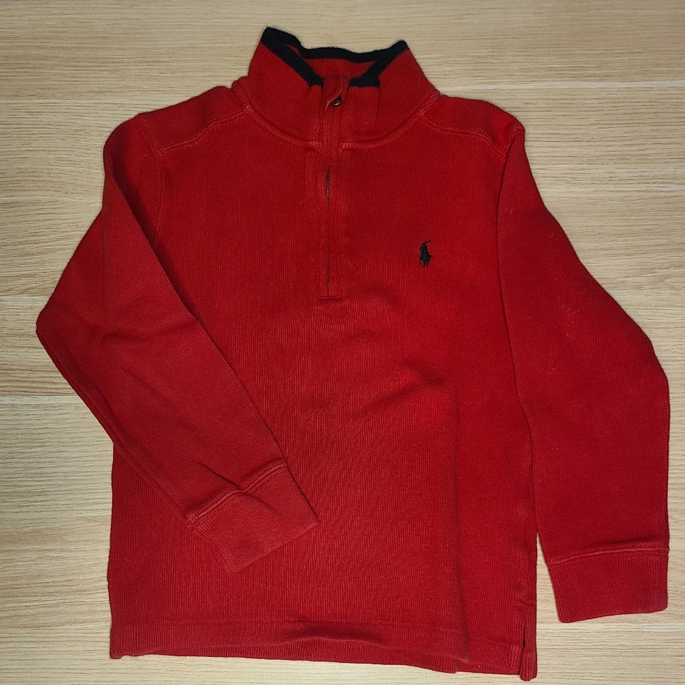 Polo Ralph Lauren Boys size 5 Red Quarter-Zip Pullover